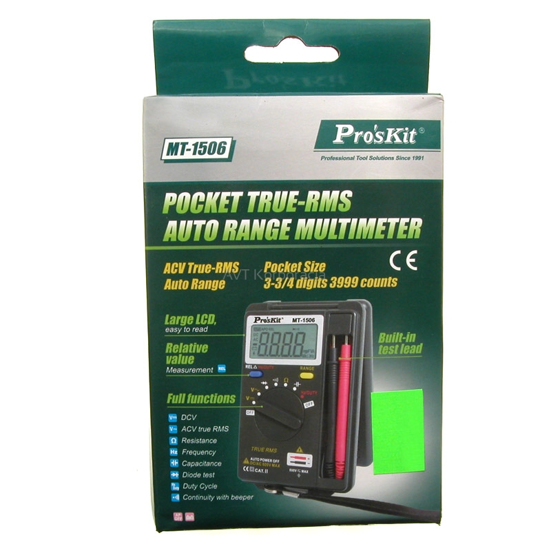 PROSKIT MT-1506 POCKET TRUE-RMS AUTO RANGE MULTIMETER